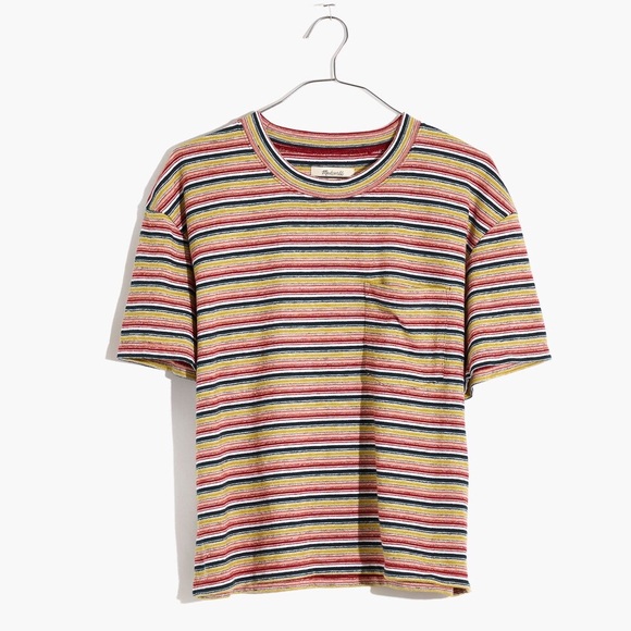 Madewell Tops - Madewell Retro vintage feel Textured Easy Crop Tee‎ in Stripe size small